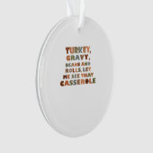 Türkei Rolls Casserole, Erntedank Retro Funny F Ornament (Vorderseite)