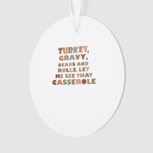 Türkei Rolls Casserole, Erntedank Retro Funny F Ornament (Vorderseite)