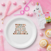 Türkei Rolls Casserole, Erntedank Retro Funny F Pappteller (Party)