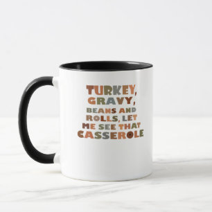 Türkei Rolls Casserole, Erntedank Retro Funny F Tasse