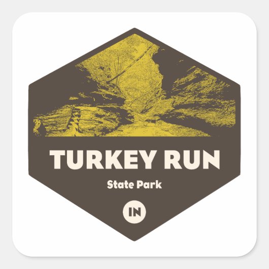 Türkei Run Staat Park Indiana Quadratischer Aufkleber (Vorderseite)
