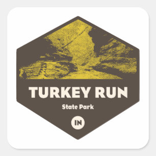 Türkei Run Staat Park Indiana Quadratischer Aufkleber