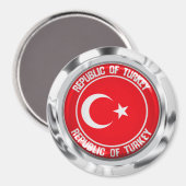 Türkei-Runde Magnet (Vorderseite/Rückseite)