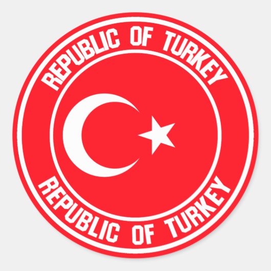 Türkei-Runde Runder Aufkleber (Vorderseite)