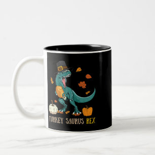 Türkei Saurus Rex Dinosaur Funny Erntedank Zweifarbige Tasse