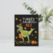 Türkei Saurus Rex Erntedank Dinosaurier Postkarte (Stehend Vorderseite)