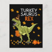 Türkei Saurus Rex Erntedank Dinosaurier Postkarte (Vorderseite)