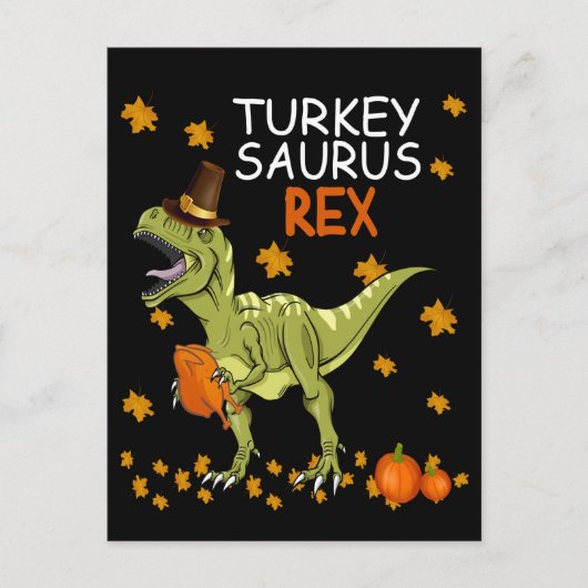 Türkei Saurus Rex Erntedank Dinosaurier Postkarte (Vorderseite)