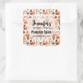 Türkei & Scarecrow Erntedank Muster Candle Biz Quadratischer Aufkleber (Tasche)