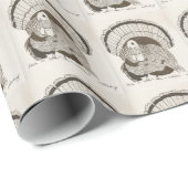 Türkei Sepia Sketch Wrapping Paper Geschenkpapier (Rolleneckpunkt)