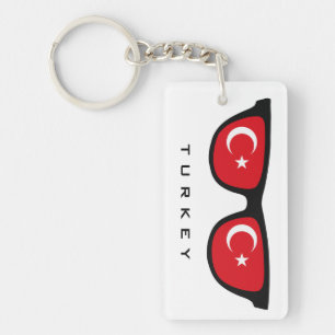 Türkei Shades benutzerdefinierte Text- und Farbsch Schlüsselanhänger