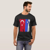 Türkei Slowenien Halbfahne Türkischer Slowenischer T-Shirt (Vorne ganz)