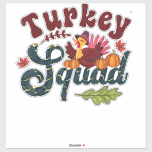 Türkei Squad Funny Erntedank Day Run Pilgrim Gi Aufkleber