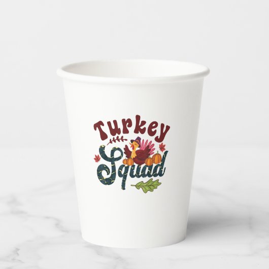 Türkei Squad Funny Erntedank Day Run Pilgrim Gi Pappbecher (Vorderseite)
