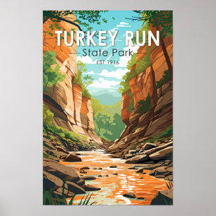 Türkei Staat Park Indiana Reisen Vintag Poster