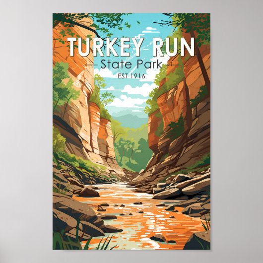 Türkei Staat Park Indiana Reisen Vintag Poster (Vorne)