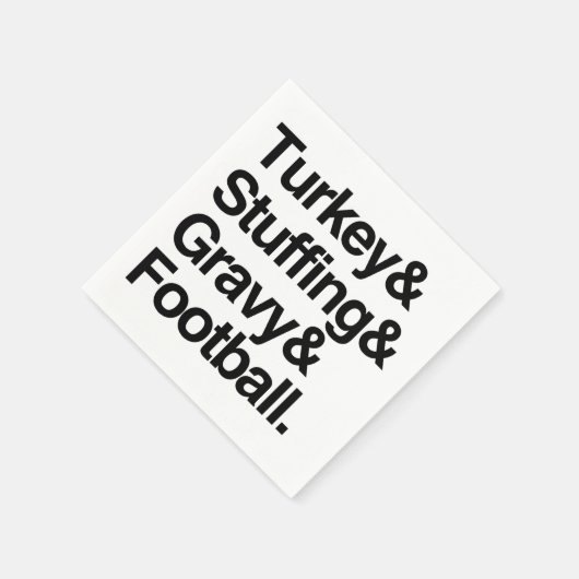 Türkei & Stuffing & Gravy & Football Erntedank Serviette (Ecke)
