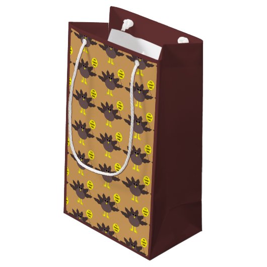 Türkei Time Erntedank Custom Gift Bag Kleine Geschenktüte (Rückseite Schrägansicht)