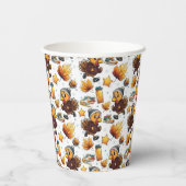 Türkei Trot Fun Run 5k Erntedank Running Design Pappbecher (Rückseite)