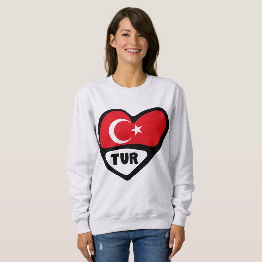 Türkei TUR Ländercode Sweatshirt (Vorne ganz)