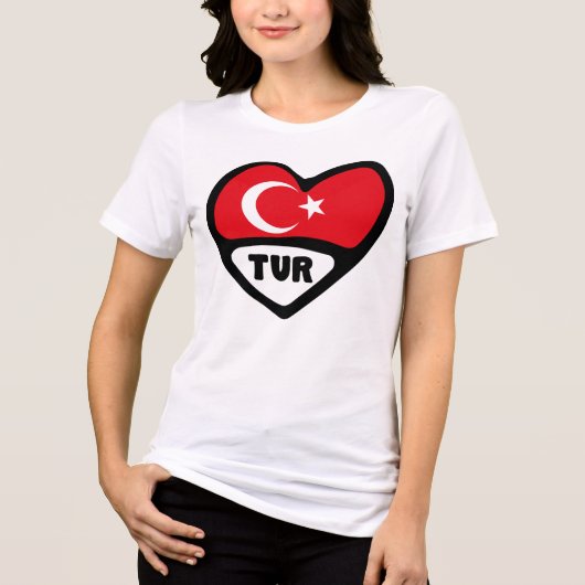 Türkei TUR Ländercode Tri-Blend Shirt (Vorderseite)