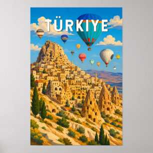 Türkei Türkei Illustration Reise Kunst Vintage Poster