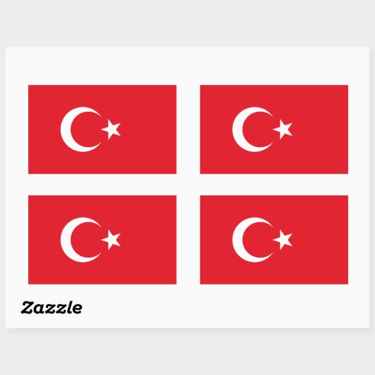 Türkei/Türkische Flagge Rechteckiger Aufkleber (Blatt)