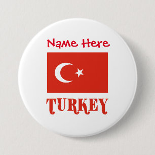 Türkei Türkische Flagge Rote Personalisierung Button