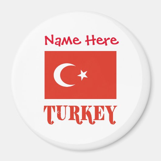 Türkei Türkische Flagge Rote Personalisierung Magnet (Vorne)