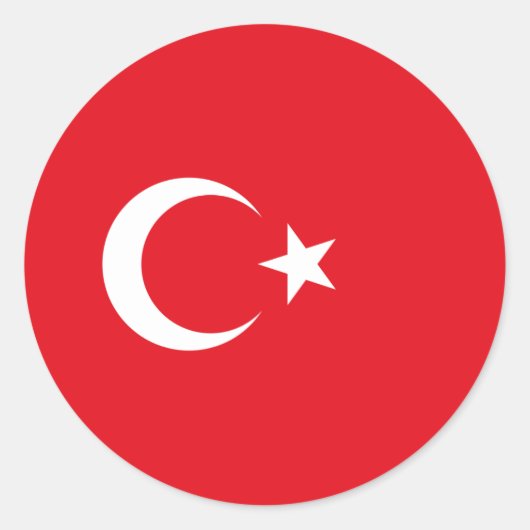 Türkei - Türkische Flagge Runder Aufkleber (Vorderseite)