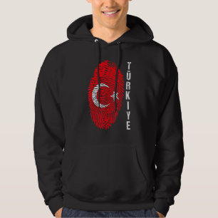 Türkei Turkiye National Flag Fingerprint Bayragi H Hoodie