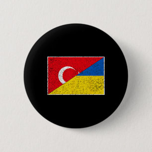 Türkei Ukraine-Flagge Turkiye Türkisch Ukrainische Button