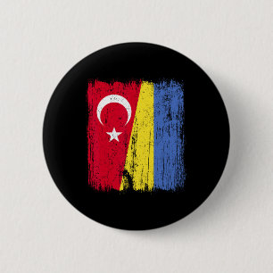 Türkei Ukraine Halbflagge Türkisch Ukrainisches Er Button