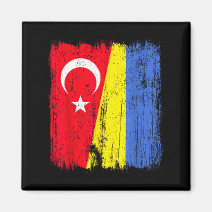 Türkei Ukraine Halbflagge Türkisch Ukrainisches Er Magnet