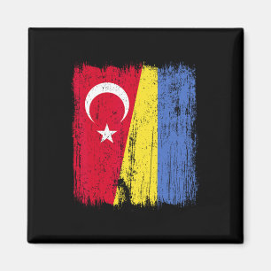 Türkei Ukraine Halbflagge Türkisch Ukrainisches Er Magnet