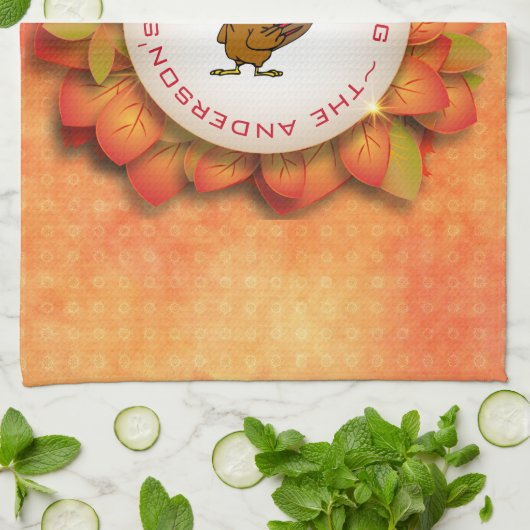 Türkei und Blätter Geschirrtuch (Gefaltet)