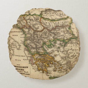 Türkei- und Griechenland-Karte Rundes Kissen