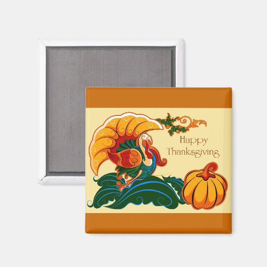 Türkei und Pumpkin-Erntedank Magnet (Vorderseite/Rückseite)