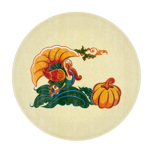 Türkei und Pumpkin-Erntedank Schneidebrett (Vorderseite)
