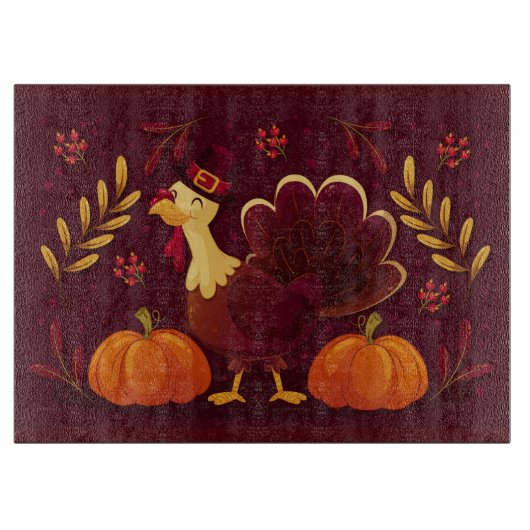 Türkei und Pumpkins Schneidebrett (Vorderseite)