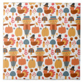 Türkei und Scarecrow Erntedank Pattern Fliese (Vorderseite)
