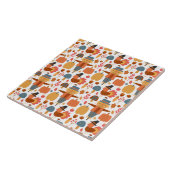 Türkei und Scarecrow Erntedank Pattern Fliese (Seite)