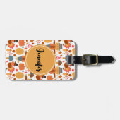 Türkei und Scarecrow Erntedank Pattern Gepäckanhänger (Vorderseite horizontal)