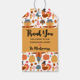 Türkei und Scarecrow Erntedank Pattern Geschenkanhänger