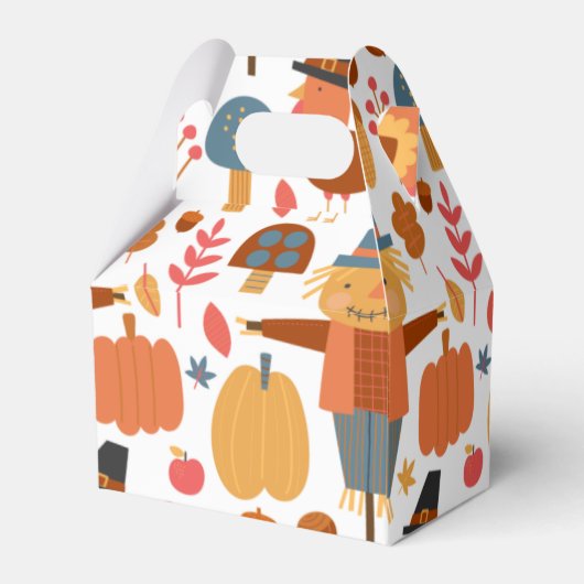 Türkei und Scarecrow Erntedank Pattern Geschenkschachtel (Rückseite)