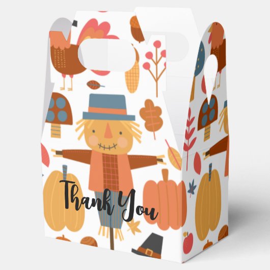 Türkei und Scarecrow Erntedank Pattern Geschenkschachtel (Geöffnet)