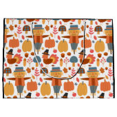Türkei und Scarecrow Erntedank Pattern Große Geschenktüte (Rückseite)