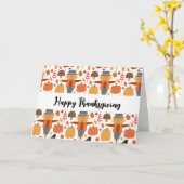 Türkei und Scarecrow Erntedank Pattern Karte (Gelbe Blume)