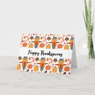 Türkei und Scarecrow Erntedank Pattern Karte