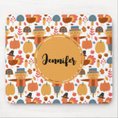 Türkei und Scarecrow Erntedank Pattern Mousepad (Vorne)